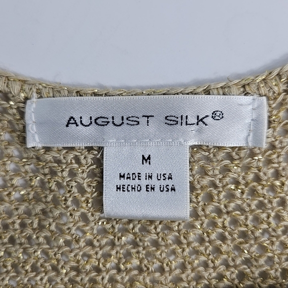 August Silk Gold Metallic Knit Tank Medium - Picture 4 of 10